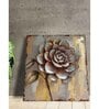 Gray Embossed Rose Floral Wooden Framed Original On Canvas Painting