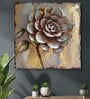 Gray Embossed Rose Floral Wooden Framed Original On Canvas Painting