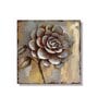 Gray Embossed Rose Floral Wooden Framed Original On Canvas Painting