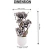 Gray Faux Leather Rustic Blossom Harmony Pot With Flower