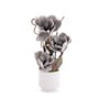 Gray Faux Leather Rustic Blossom Harmony Pot With Flower