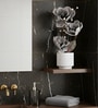 Gray Faux Leather Rustic Blossom Harmony Pot With Flower