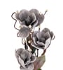 Gray Faux Leather Rustic Blossom Harmony Pot With Flower