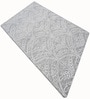 Grey Floral Wool And Cotton 5 X 8 Ft Hand Tufted Carpet