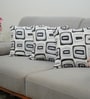 Grey Polyester Geometric 16x16 inches Cushion Covers Set of 3