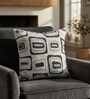Grey Polyester Geometric 18x18 inches Cushion Cover