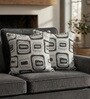 Grey Polyester Geometric 20x20 inches Cushion Covers Set of 2