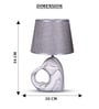 Gray Table Lamp Modern Design Fabric Lampshade Open Heart Shaped Ceramic Base