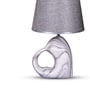 Gray Table Lamp Modern Design Fabric Lampshade Open Heart Shaped Ceramic Base