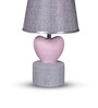 Gray Table Lamp Modern Design With Fabric Lampshade Heart Shaped Ceramic Base