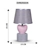 Gray Table Lamp Modern Design With Fabric Lampshade Heart Shaped Ceramic Base