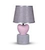Gray Table Lamp Modern Design With Fabric Lampshade Heart Shaped Ceramic Base
