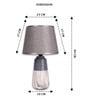 Gray Table Lamp With Stylish Design Fabric Lampshade Ceramic Base