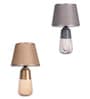 Gray Table Lamp With Stylish Design Fabric Lampshade Ceramic Base
