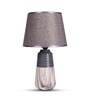 Gray Table Lamp With Stylish Design Fabric Lampshade Ceramic Base