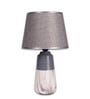 Gray Table Lamp With Stylish Design Fabric Lampshade Ceramic Base