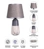 Gray Table Lamp With Stylish Design Fabric Lampshade Ceramic Base
