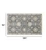 Grey Floral Wool 8 ft x 10 ft Hand Tufted Carpet