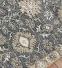 Grey Floral Wool 8 ft x 10 ft Hand Tufted Carpet