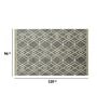 Grey Geometric Wool 8 ft x 10 ft Hand Tufted Carpet