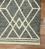 Grey Geometric Wool 8 ft x 10 ft Hand Tufted Carpet