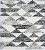 Greys & Black Triangles Wool And Cotton 5 X 8 Ft Hand Tufted Carpet