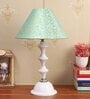 Delmas Green & Gold Fabric Shade Night Lamp With Metal Base