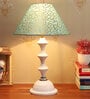 Delmas Green & Gold Fabric Shade Night Lamp With Metal Base
