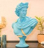 Greek Apollo Bust Blue Resin Figurine