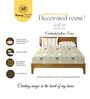 Green & Beige Glace Cotton Floral Print Elastic Fitted King Bedsheet With 2 Pillow Covers