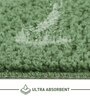 Green & Dark Beige Absorbent and Quick-Dry Polyester Bath Mats 38x58 cm