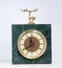 Green & Gold Marble Table Clock