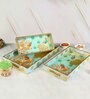 Green & Gold MDF Wood Green Peacock (Set of 3) Serving Tray