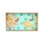 Green & Gold MDF Wood Green Peacock (Set of 3) Serving Tray