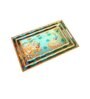 Green & Gold MDF Wood Green Peacock (Set of 3) Serving Tray