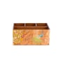 Green & Gold Mdf Wood Rectangle 1 Pcs Cutlery Holder