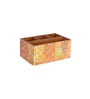 Green & Gold Mdf Wood Rectangle 1 Pcs Cutlery Holder