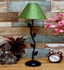 Green & Gold Shade Table Lamp With Metal Base