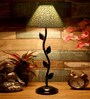 Green & Gold Shade Table Lamp With Metal Base