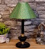 Green & Gold Shade Table Lamp With Metal Base