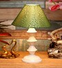 Green & Gold Shade Table Lamp With Metal Base
