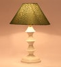 Green & Gold Shade Table Lamp With Metal Base