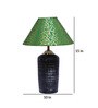 Green & Gold Shade Table Lamp With Terracotta Base