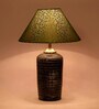 Green & Gold Shade Table Lamp With Terracotta Base
