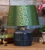 Green & Gold Shade Table Lamp With Terracotta Base