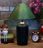 Green & Gold Shade Table Lamp With Terracotta Base