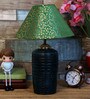 Green & Gold Shade Table Lamp With Terracotta Base