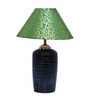 Green & Gold Shade Table Lamp With Terracotta Base