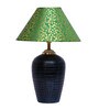 Green & Gold Shade Table Lamp With Terracotta Base