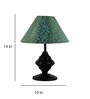 Green & Gold Shade Table Lamp With Black Metal Base